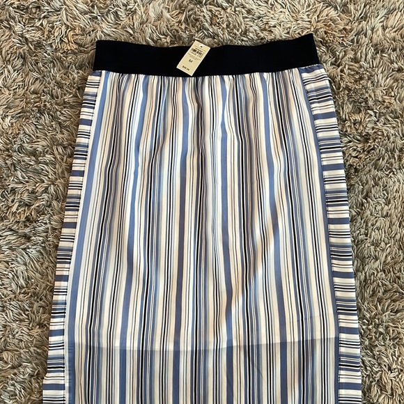 Ann Taylor Blue & White Striped Elastic Waist Maxi Skirt - Picture 3 of 6